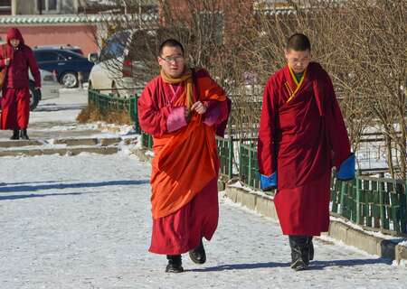 Buddist monks in Ulan Baator
